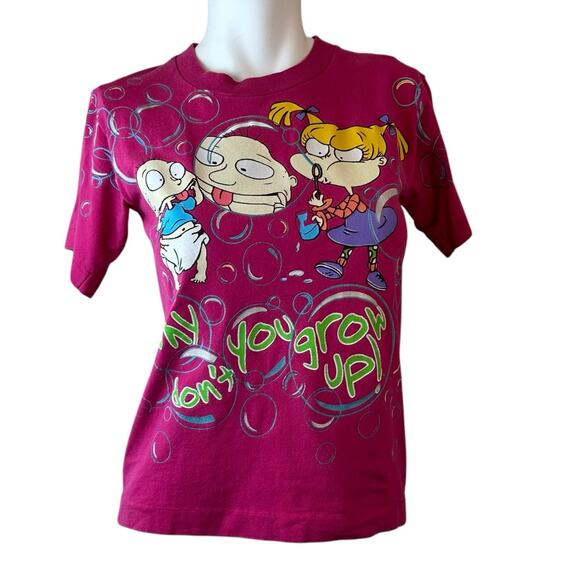 Rugrats Tops - Vintage 90's Rugrats  Single Stitch Short Sleeve T Shirt sz M-kids-Fits XS/S